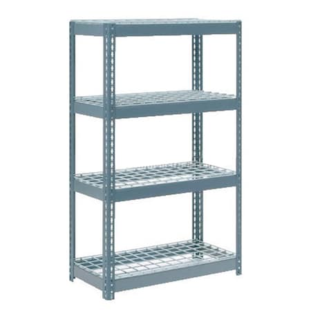 Global Industrial 4 Shelf, Extra HD Boltless Shelving, Starter, 36inW x 12inD x 72inH, Wire Deck 255710